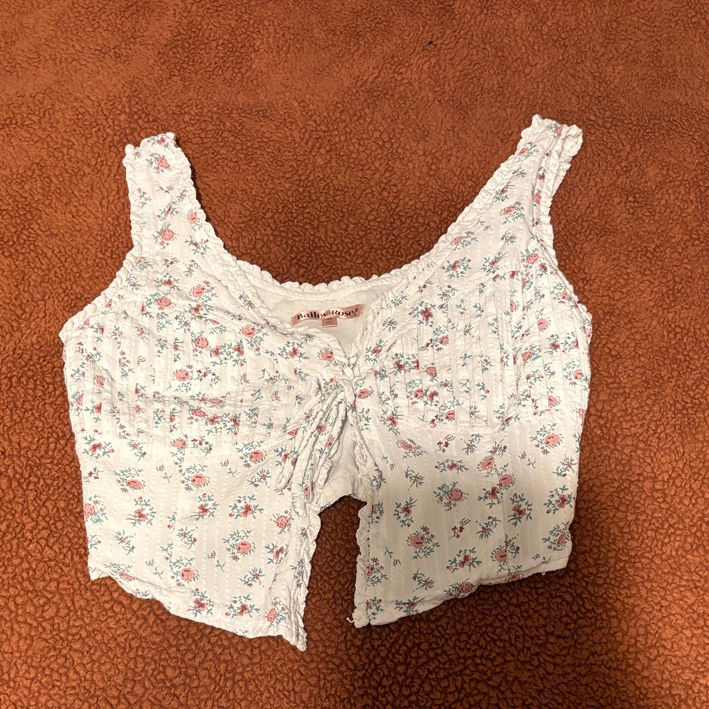 Bailey Rose Floral White Sleeveless Top